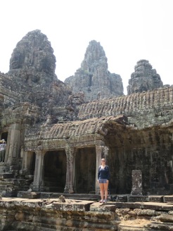 Sonia in front of the Bayon Temple