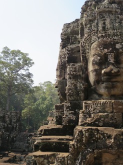 The stone faces at the Bayon Temple